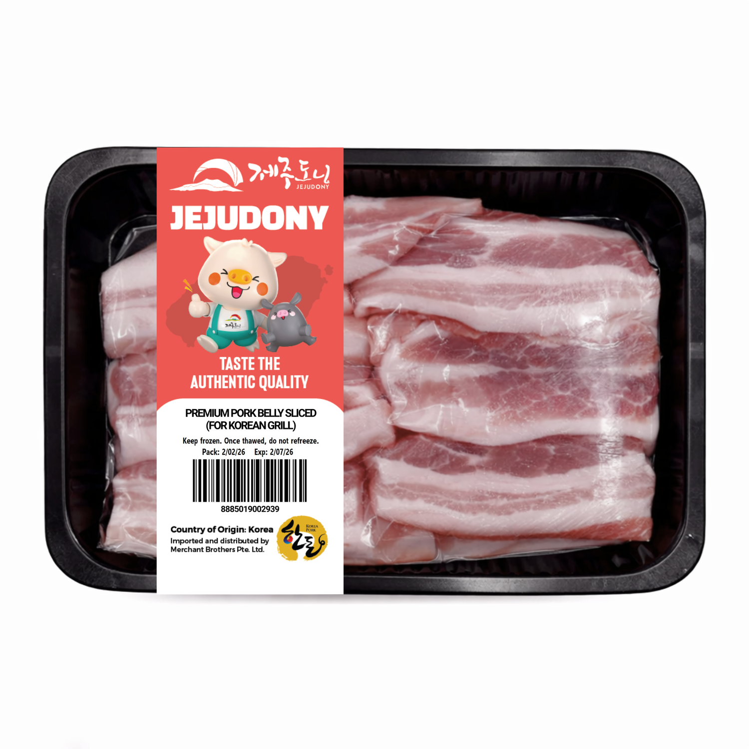 Jeju Premium Pork Belly Sliced For Korean Grill Frozen (300g +/-) - Pan Ocean Singapore