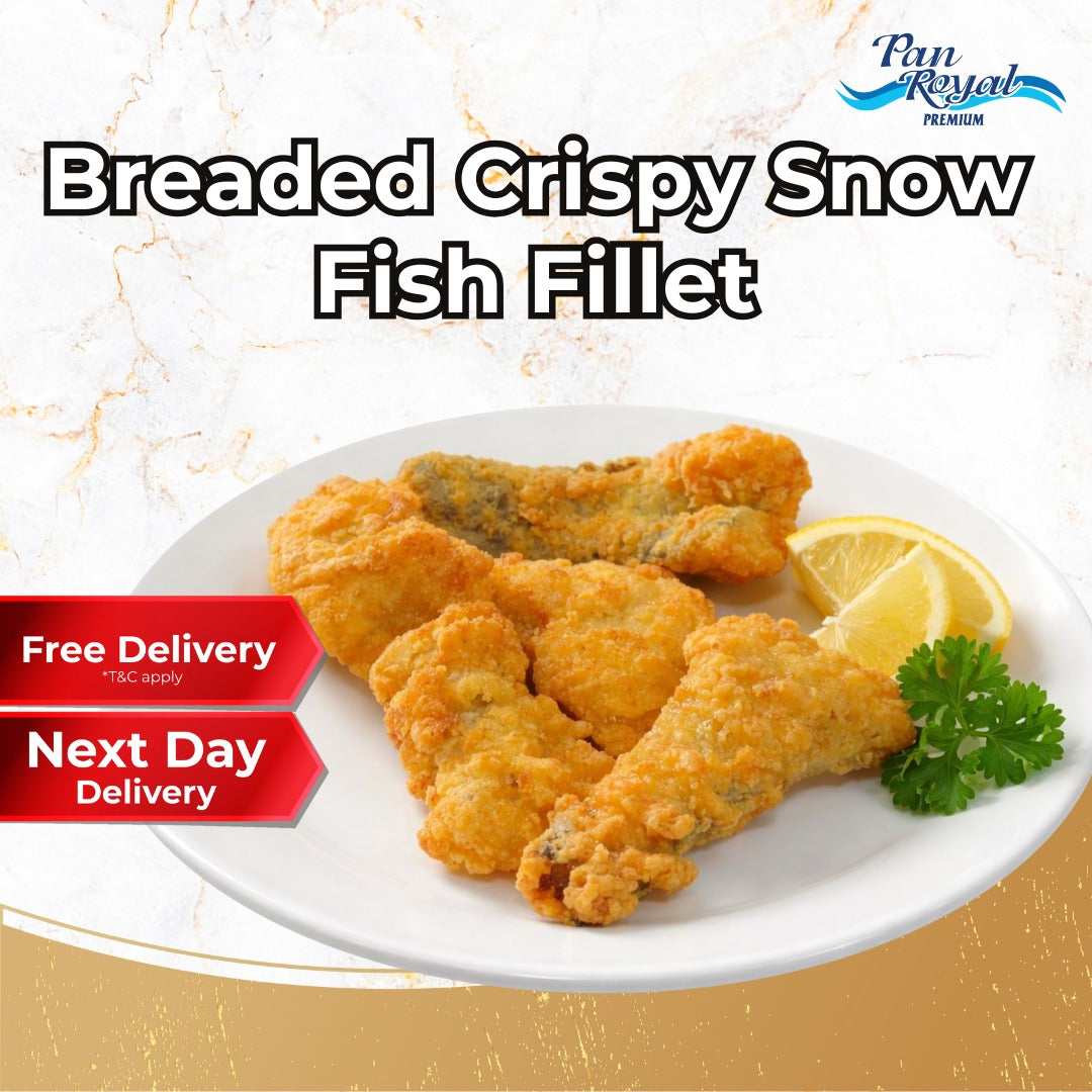 [PAN ROYAL] Frozen Breaded Crispy Snow Fish Fillet (Pollock) 500g +/-