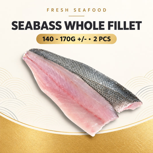 Fresh Seabass Whole Fillet (140 - 170g +/-) 2 pcs – Pan Ocean Singapore