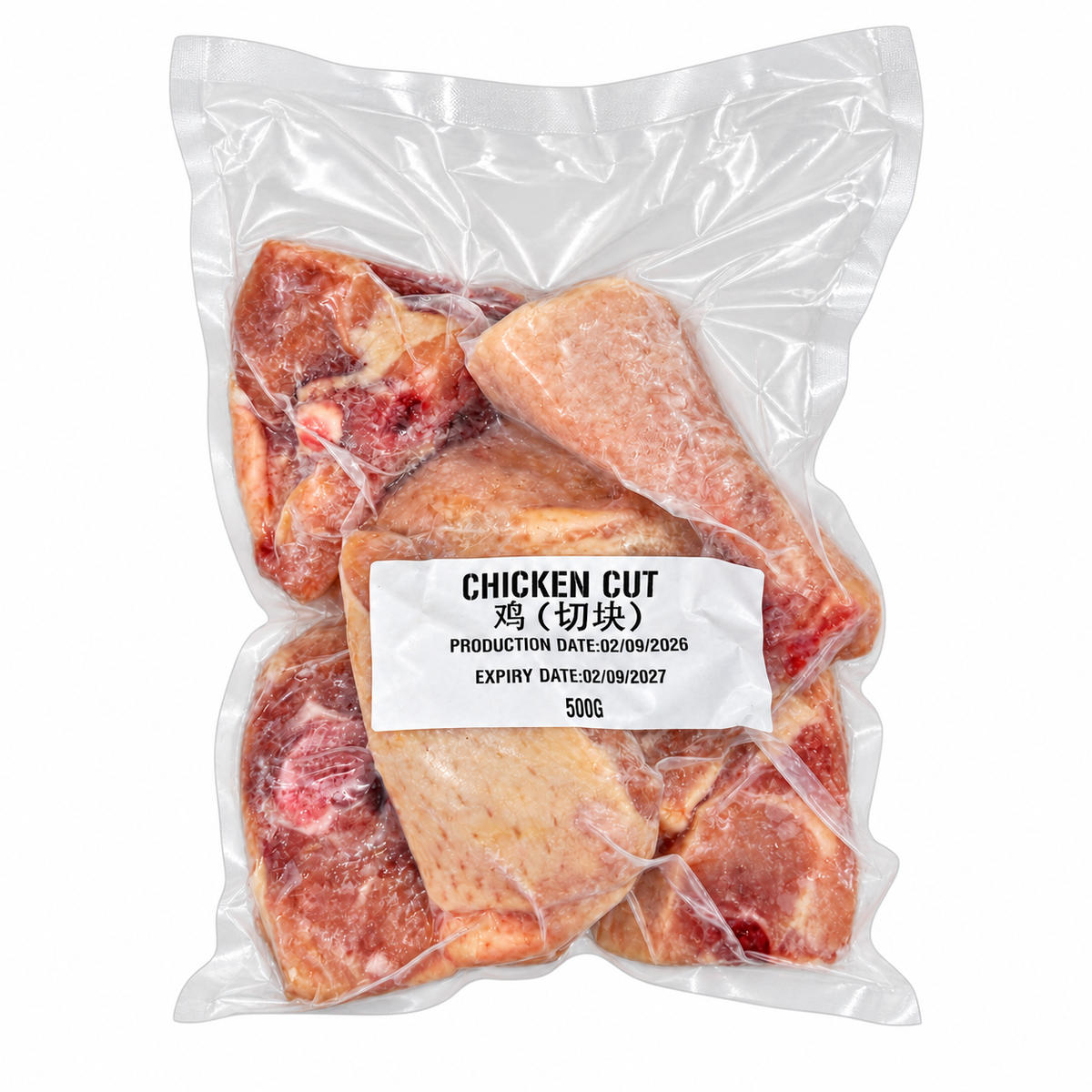 Frozen Cut Chicken (500g +/-) — product packaging on white