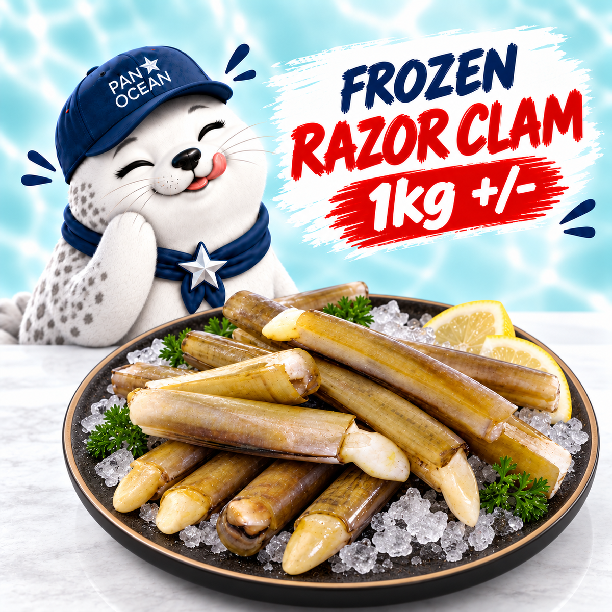 Frozen Bamboo Razor Clam 8/10 1kg product hero
