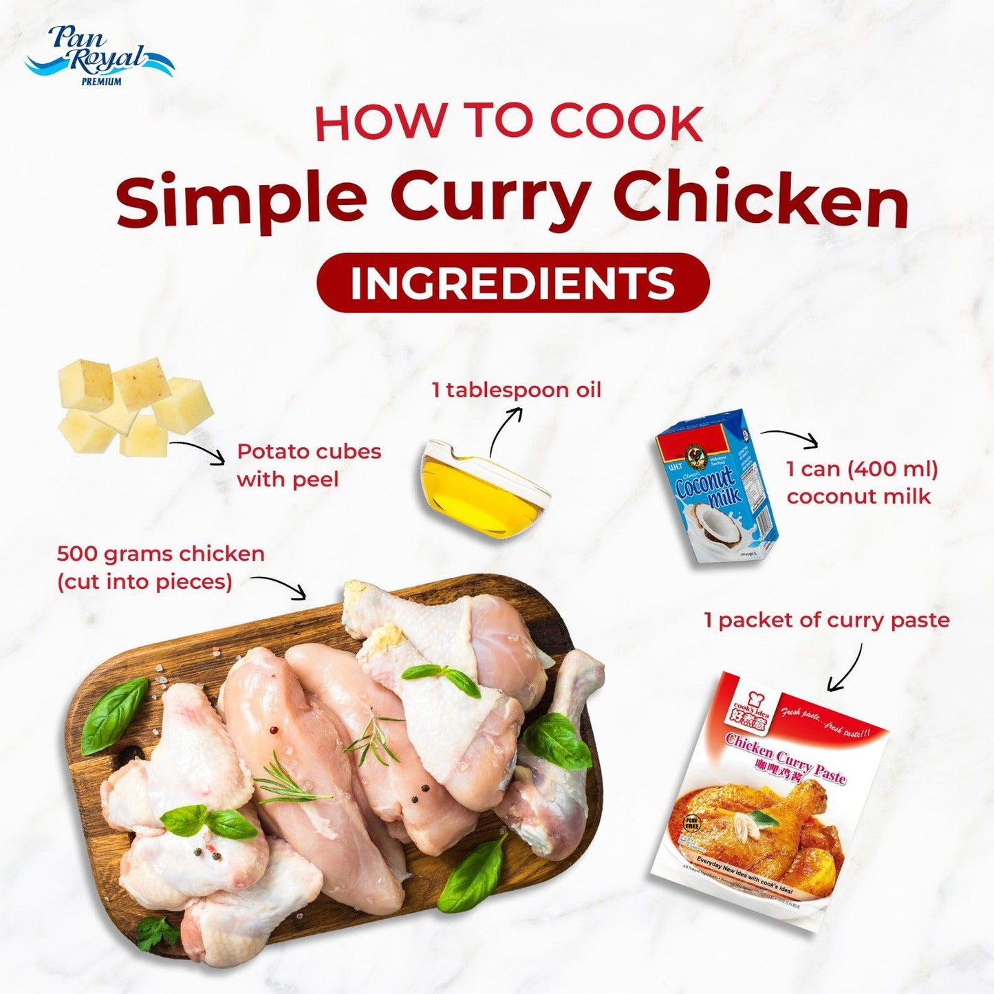 [PAN ROYAL] Frozen Cut Chicken (500g +/-)