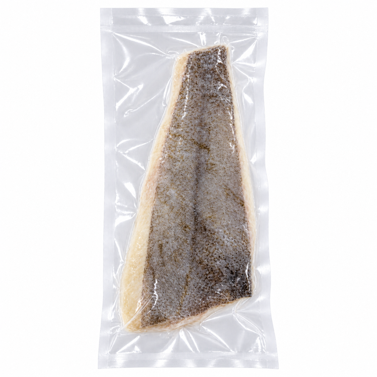 Frozen Whole Halibut Fillet (Skin On) 300g - 400g +/- — product packaging on white