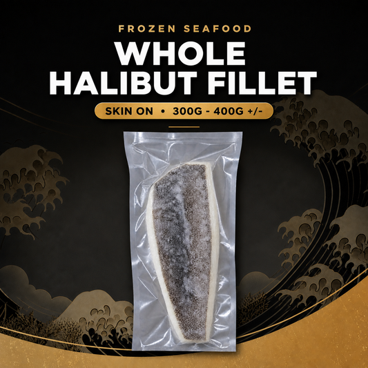 Frozen Whole Halibut Fillet Skin On 300g to 400g - Pan Ocean Singapore