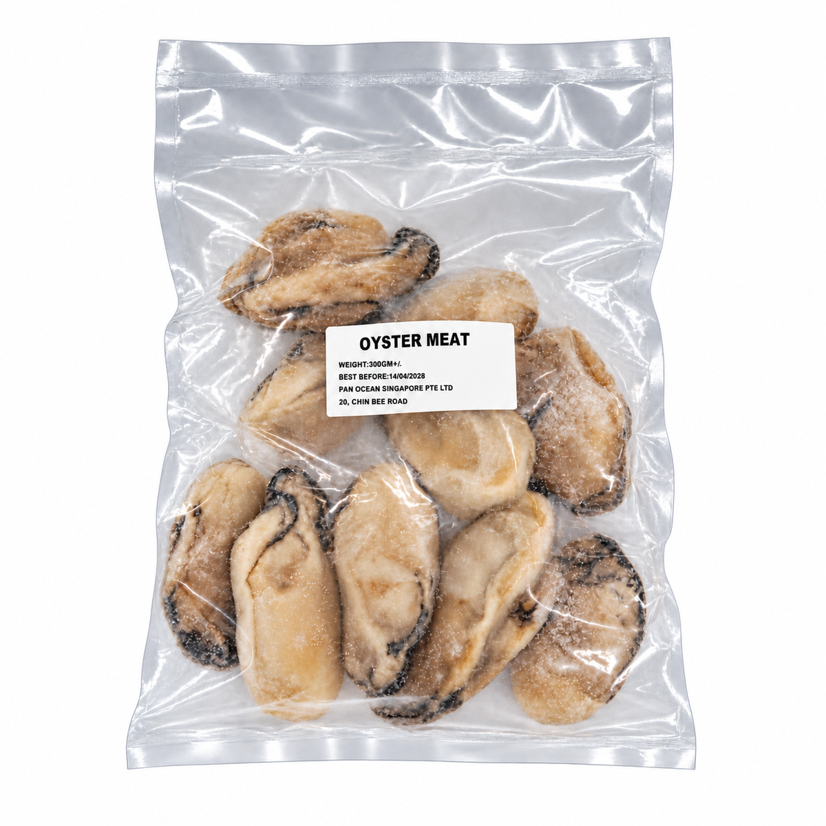 Frozen Oyster Meat (300g +/-) — product packaging on white