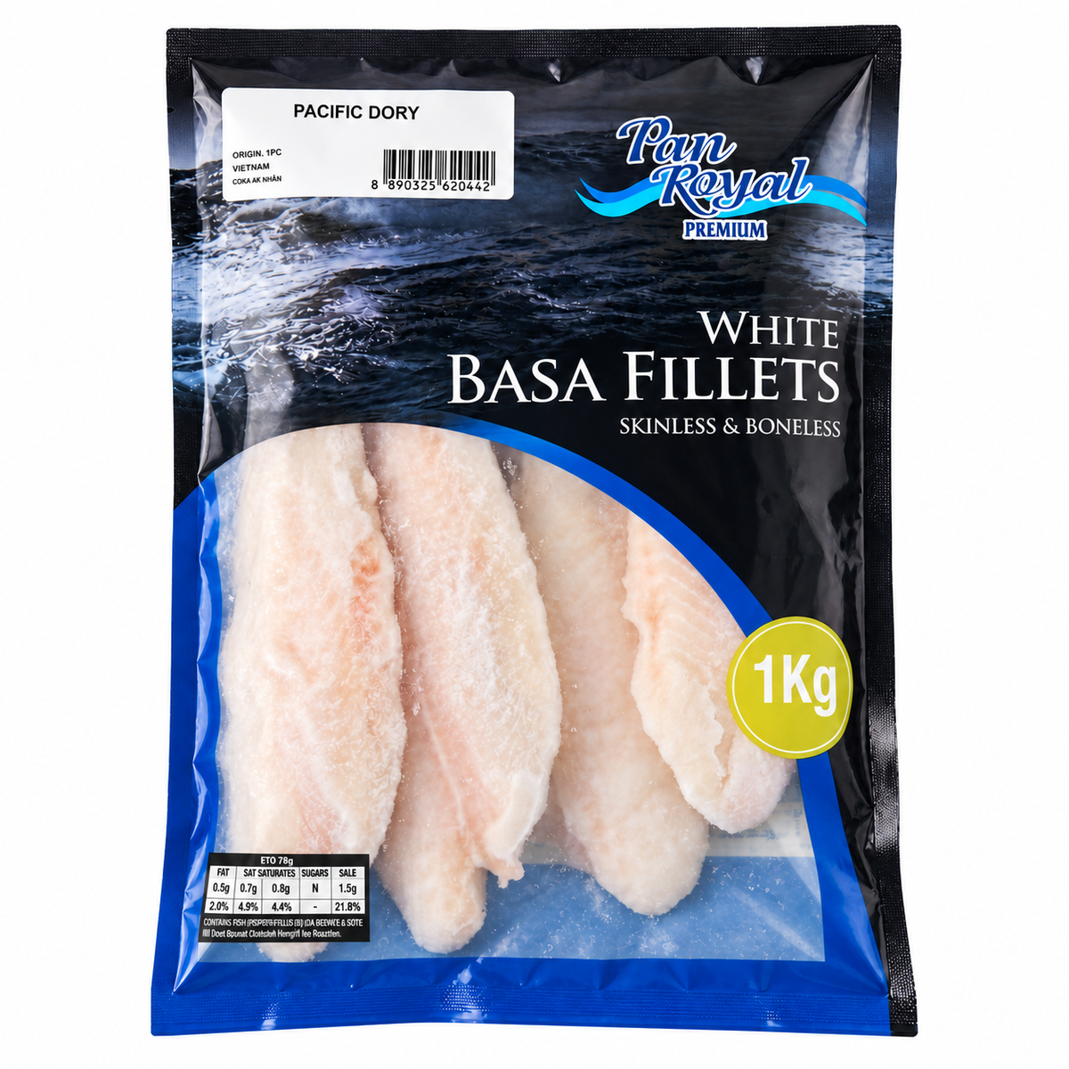 Frozen Pacific Dory Fillet (Untreated) 4 - 5 pcs — product packaging on white