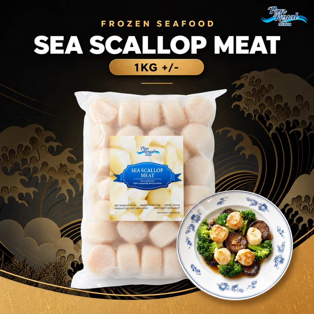 Frozen Sea Scallop Meat 1KG +/-