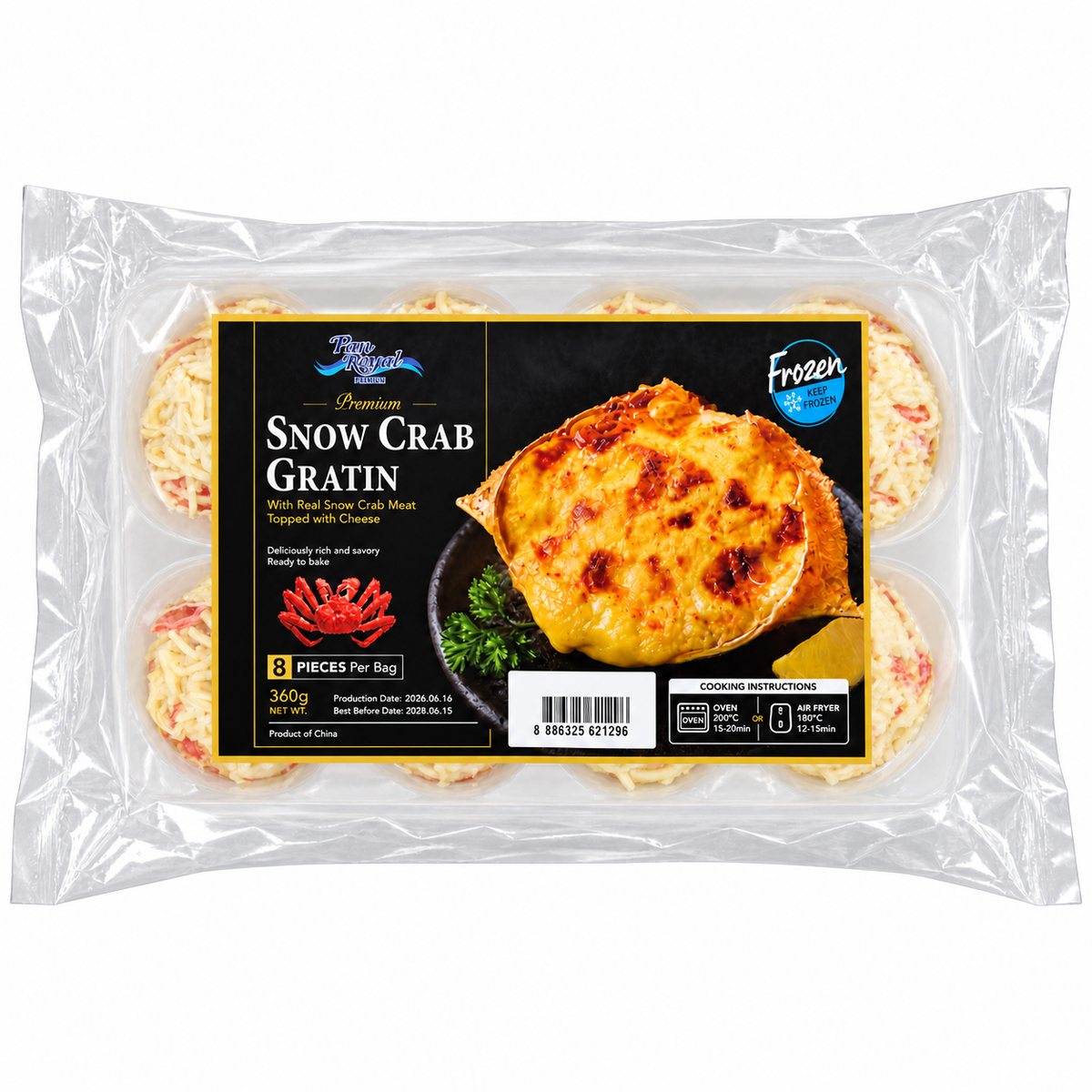 Frozen Snow Crab Gratin 360g packaging