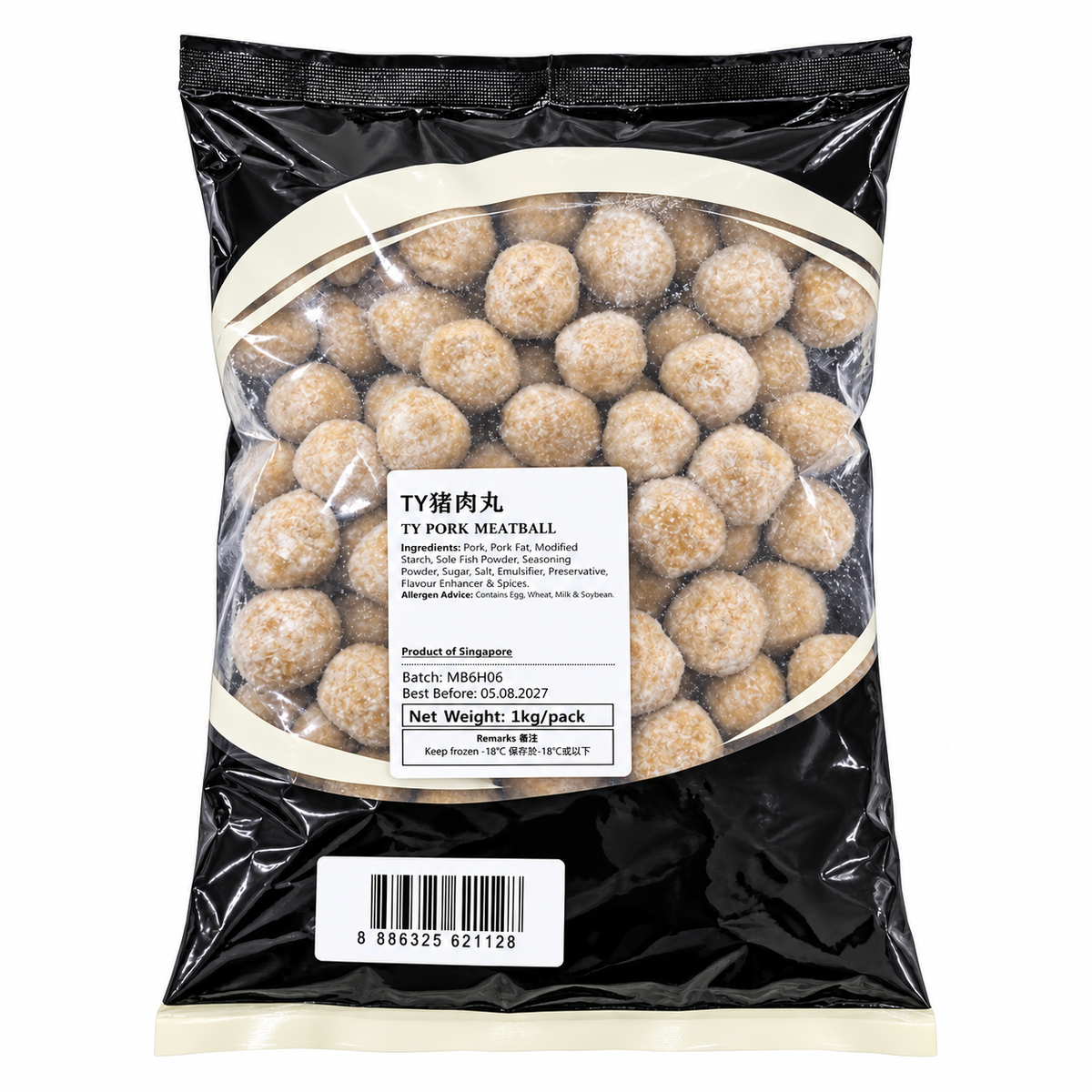 Frozen Pork Meatball 1kg packaging