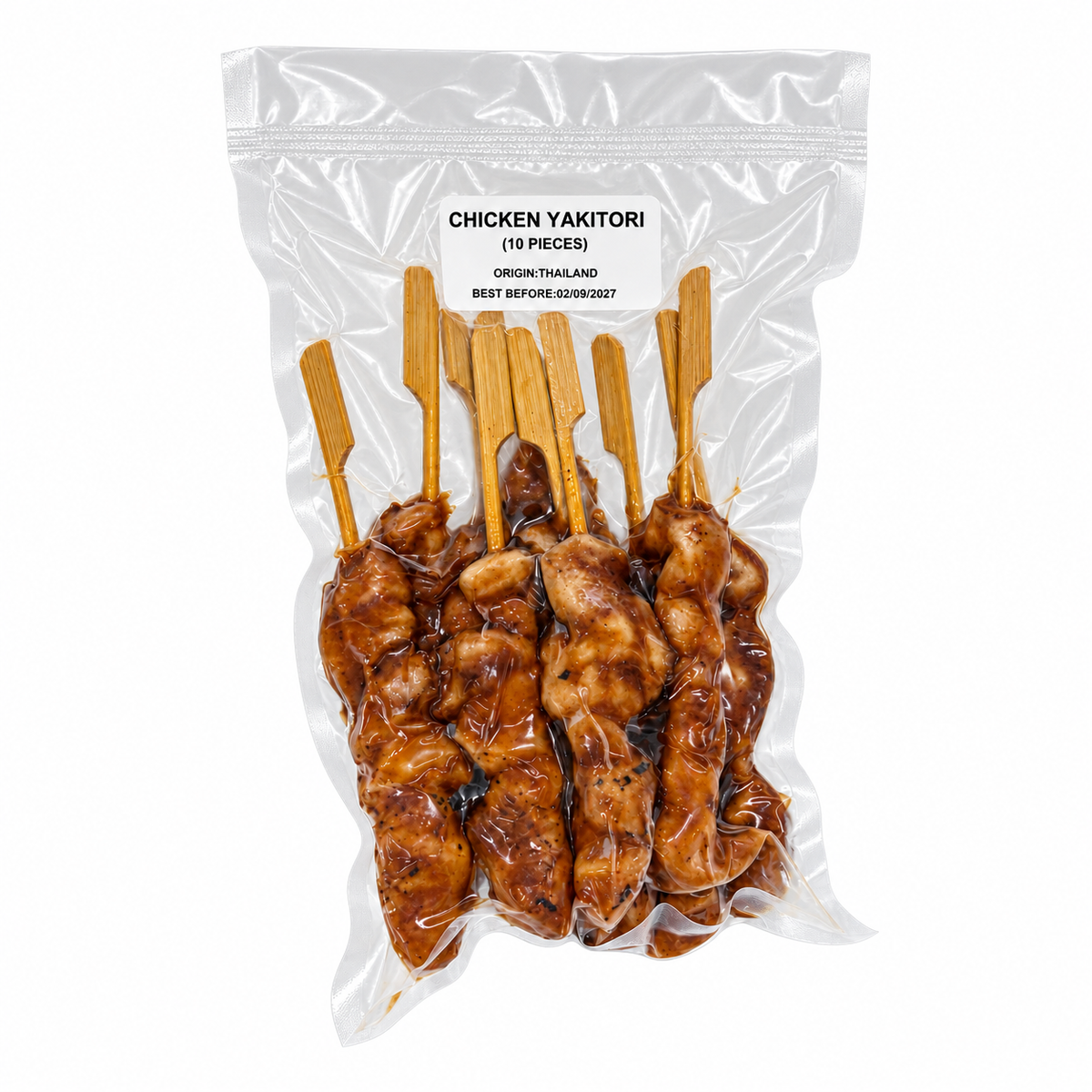 Frozen Chicken Yakitori 10 pcs — product packaging on white