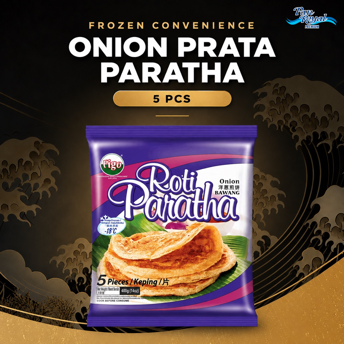 Frozen Onion Prata Paratha 5 pcs