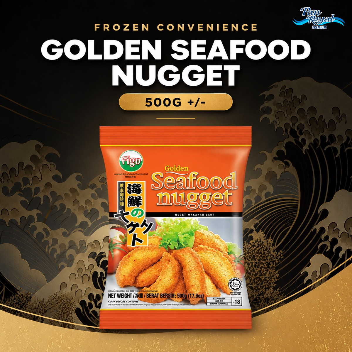 GOLDEN SEAFOOD NUGGET 500G +/-