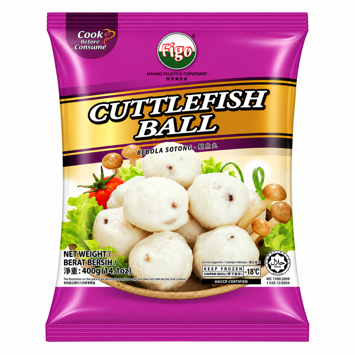 Frozen Cuttlefish Ball (400g +/-) — product packaging on white
