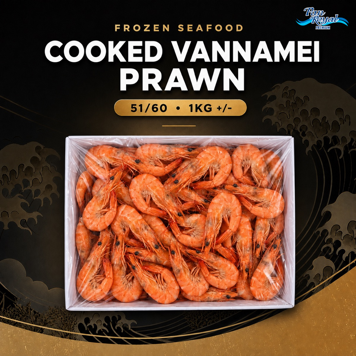 Frozen Cooked Vannamei Prawn 51/60 (1KG +/-)