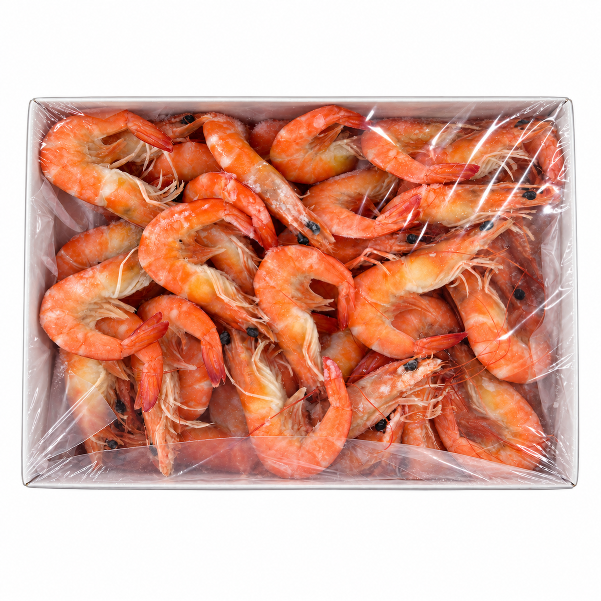 Frozen Cooked Vannamei Prawn 51/60 (1KG +/-) — product packaging on white