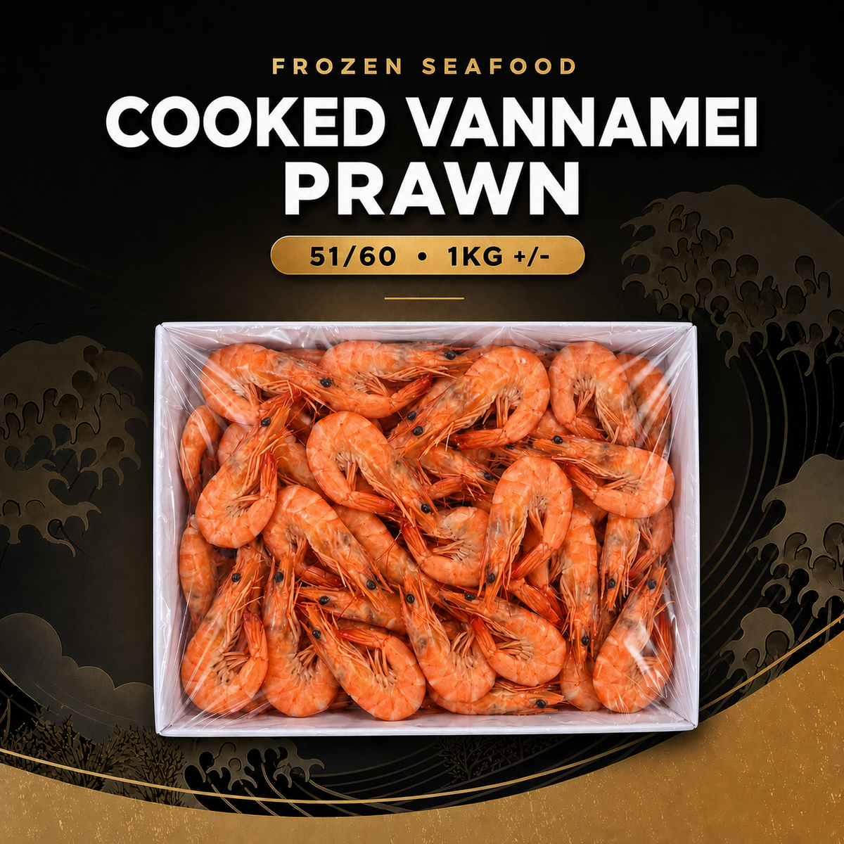 Frozen Cooked Vannamei Prawn 51/60 1KG - Pan Ocean Singapore