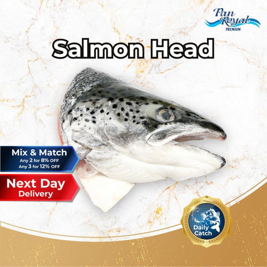 [PAN ROYAL] Fresh Frozen Salmon Head (500g +/-) 1 Whole Head-Pan Ocean Singapore - Sea Through Us