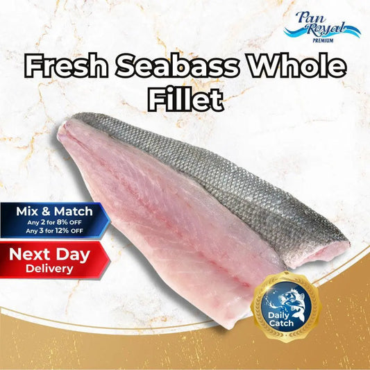 Fresh Seabass Whole Fillet (140 - 170g +/-) 2 pcs – Pan Ocean Singapore
