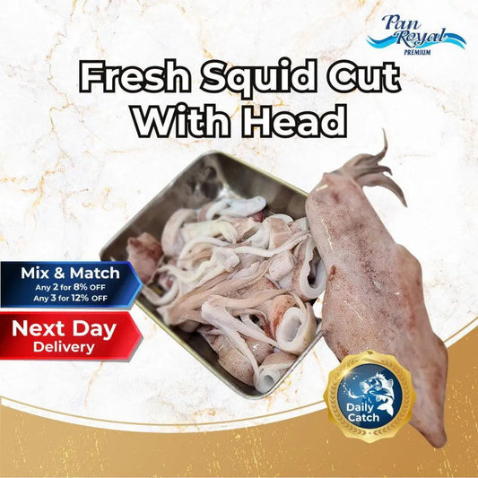 Fresh Squid Cut with Head (350g +/-) - Pan Ocean Singapore