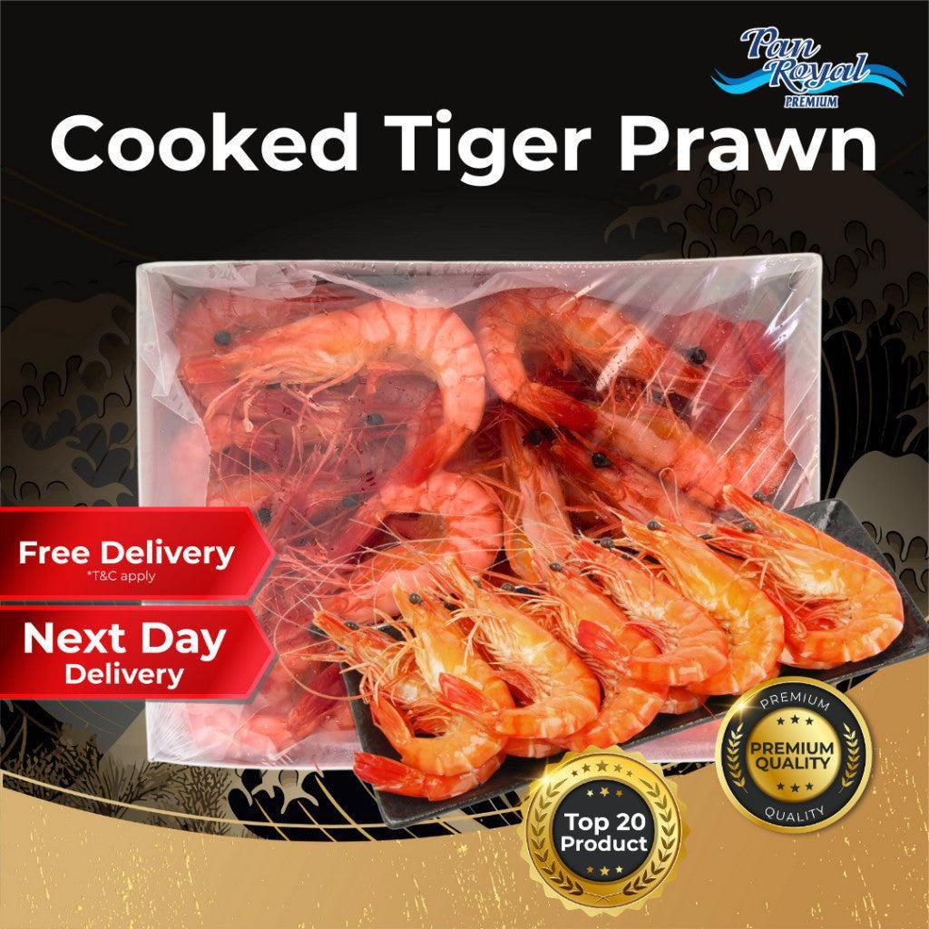 [PAN ROYAL] Frozen Cooked Tiger Prawn (1kg +/-)-Pan Ocean Singapore - Sea Through Us