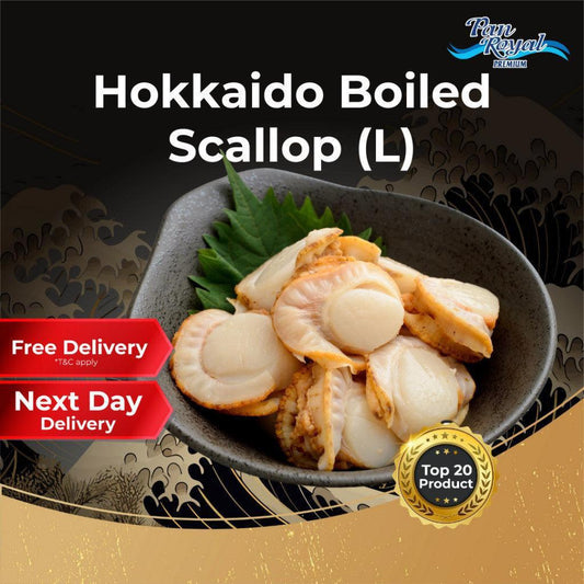 [PAN ROYAL] Frozen Hokkaido Boiled Scallop (L) (500g +/-)-Pan Ocean Singapore - Sea Through Us