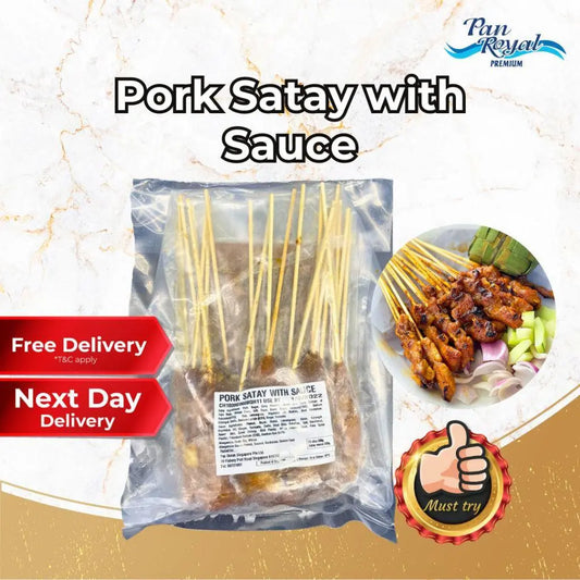 Frozen Pork Satay Stick with Sauce 20 pcs - Pan Ocean Singapore